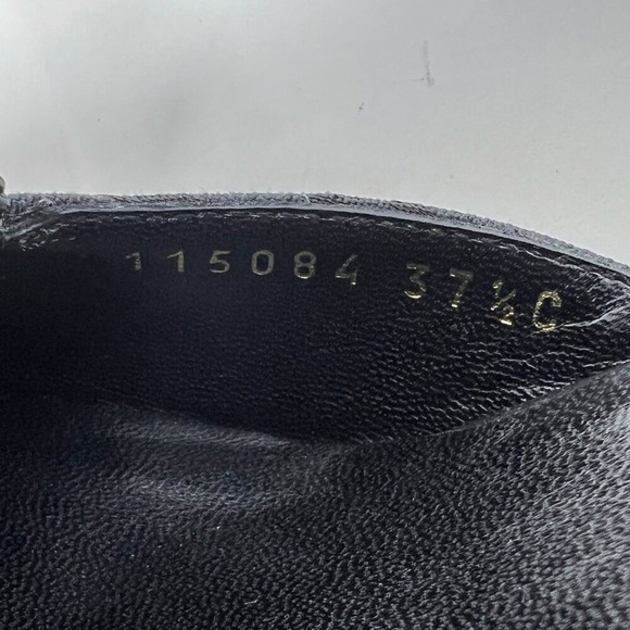 Vintage Gucci GG Monogram Horsebit Chain Mule Heels Y2K Black 37.5 C - Picture 6 of 10